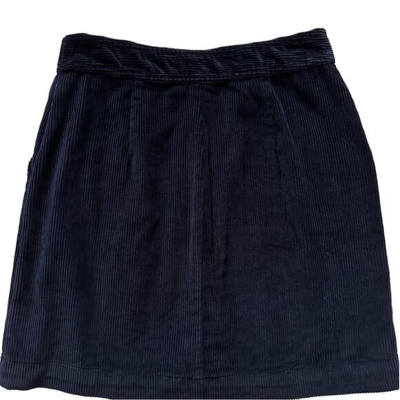 Gap Skirt Navy Blue Corduroy Front Zip Pockets Pencil Mini Skirt Size 4 - Picture 6 of 10